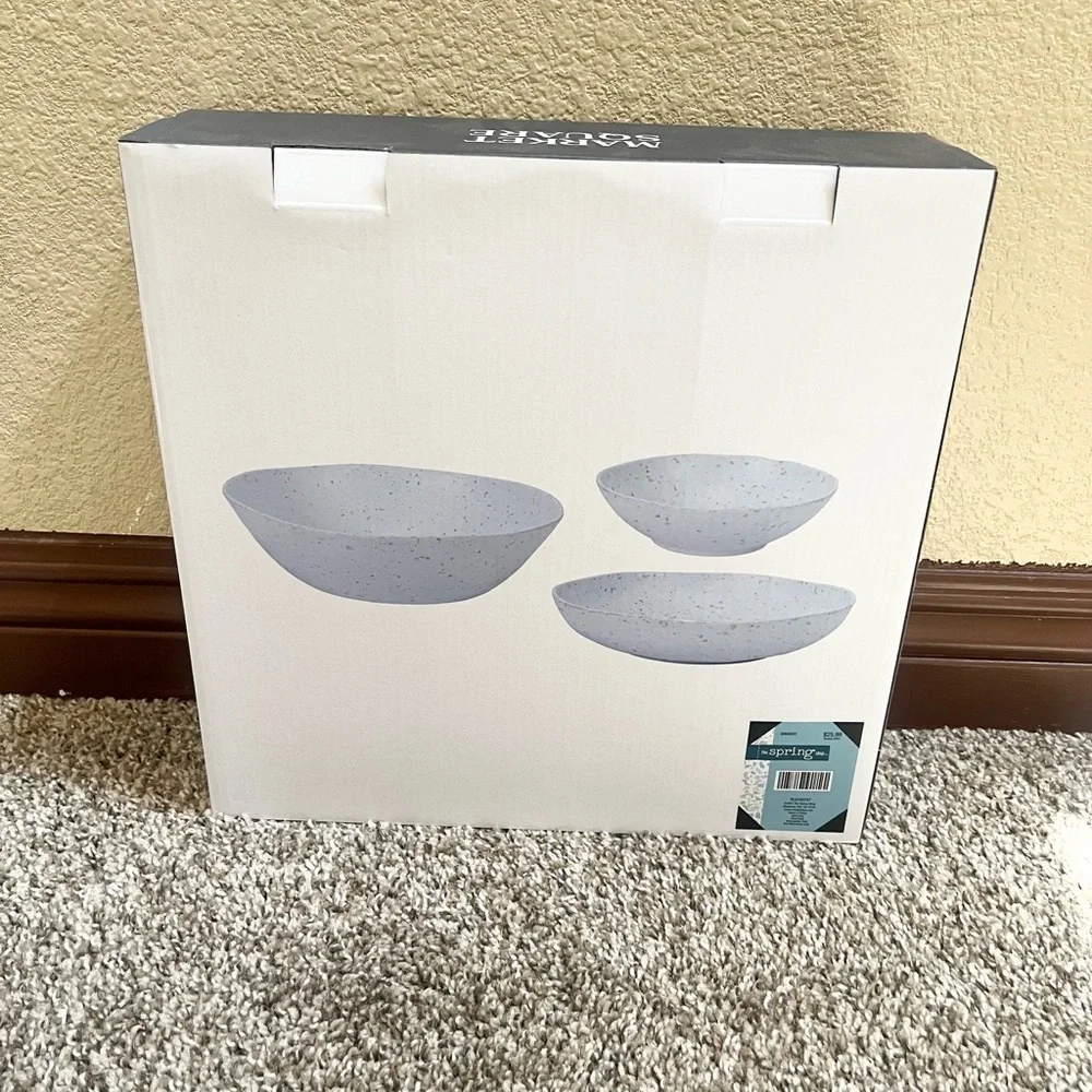NWT SPECKLED MELAMINE NESTING BOWL SET